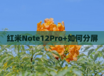 红米Note12Pro+如何分屏