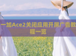 一加Ace2关闭应用开屏广告教程一览