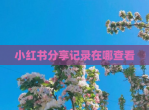小红书<strong>分享</strong>记录在哪查看