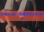 荣耀Magic5至臻版怎么取消5G