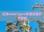 红米note12pro在哪设置打字震动