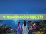 华为pockets文字如何提取