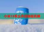 小米13怎么开启抬起亮屏