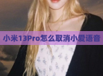 小米13Pro怎么取消小爱语音
