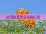 微信扣费怎么关闭扣费