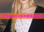 华为P60Pro电池健康在哪看