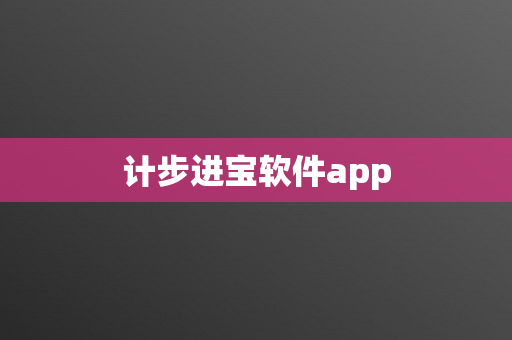 计步进宝软件app