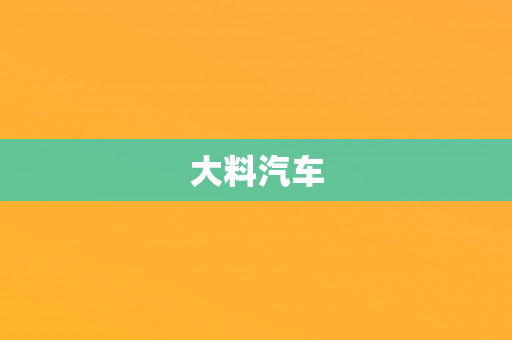 大料汽车