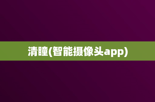 清瞳(智能摄像头app)