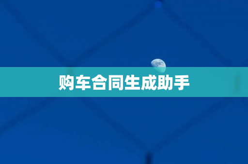 购车合同生成助手