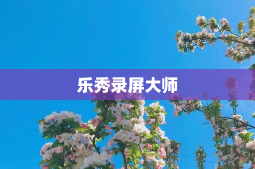 乐秀录屏大师