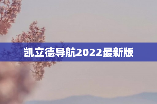 凯立德导航2022最新版