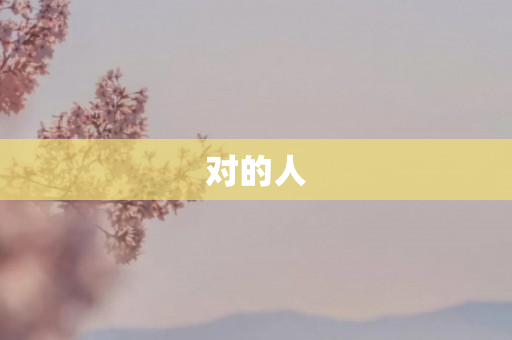 对的人