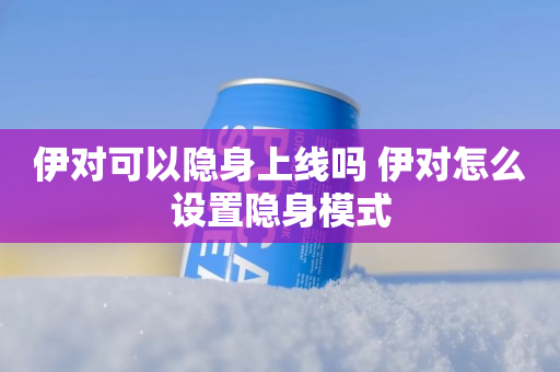 伊对可以隐身上线吗 伊对怎么设置隐身模式