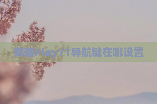 荣耀Play7T导航键在哪设置