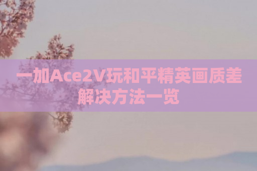 一加Ace2V玩和平精英画质差解决方法一览