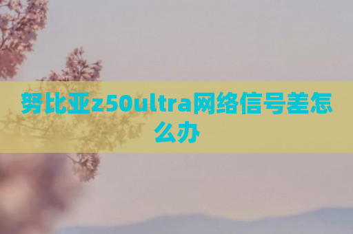 努比亚z50ultra网络信号差怎么办