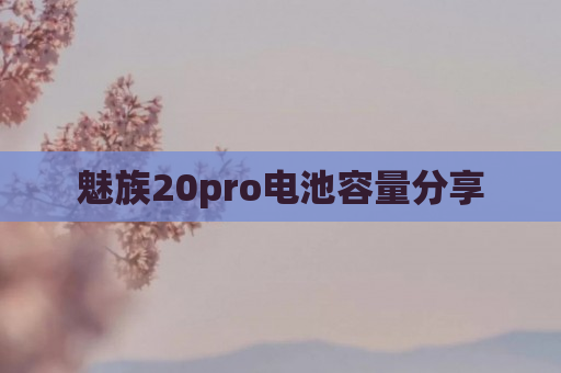 魅族20pro电池容量分享