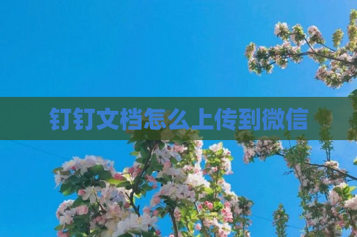 钉钉文档怎么上传到微信