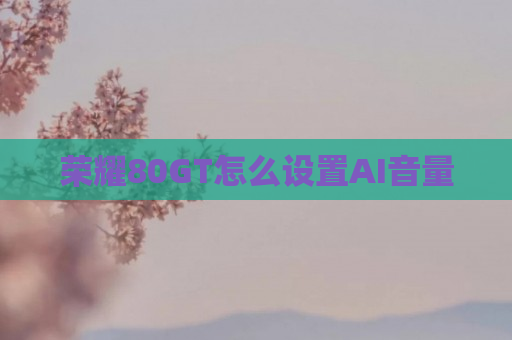 荣耀80GT怎么设置AI音量