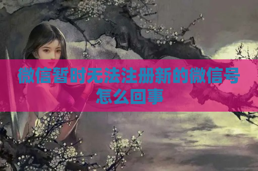 微信暂时无法注册新的微信号怎么回事