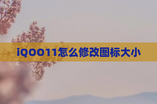iQOO11怎么修改图标大小