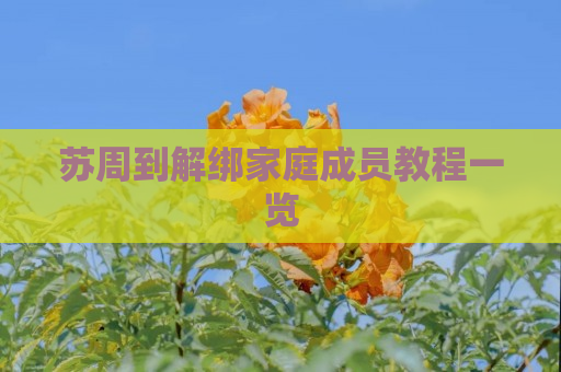 苏周到解绑家庭成员教程一览