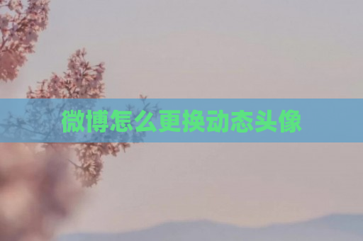 微博怎么更换动态头像