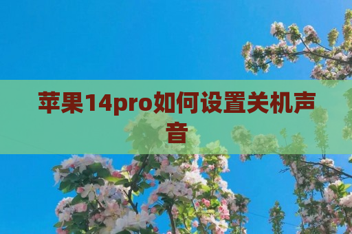 苹果14pro如何设置关机声音