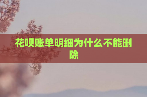 花呗账单明细为什么不能删除