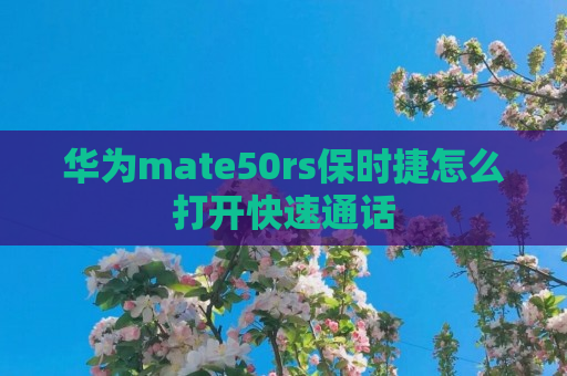 华为mate50rs保时捷怎么打开快速通话