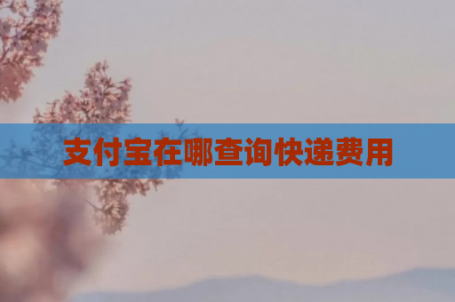 支付宝在哪查询快递费用