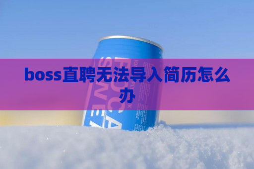 boss直聘无法导入简历怎么办