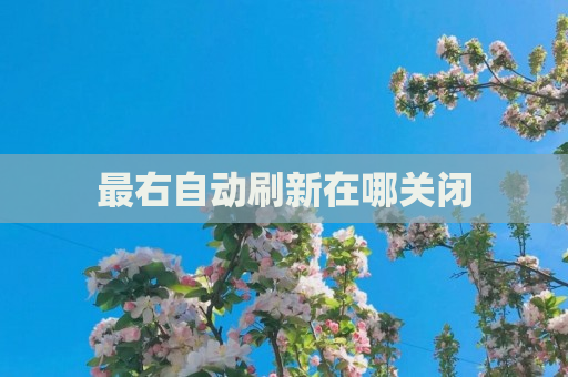 最右自动刷新在哪关闭