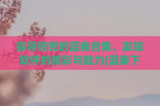 探寻兜兜的蓝奏合集，发现软件的精彩与魅力(蓝奏下载)