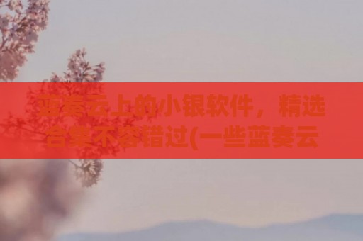 蓝奏云上的小银软件，精选合集不容错过(一些蓝奏云软件合集)